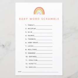 Rainbow Baby Showroom Word Scramble