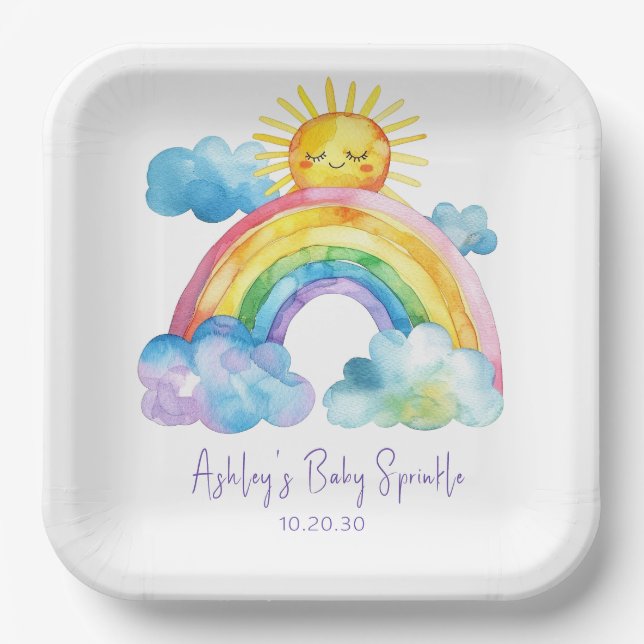 Rainbow Baby Sprinkle Pappteller (Vorderseite)