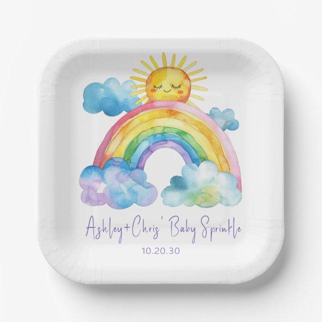 Rainbow Baby Sprinkle Pappteller (Vorderseite)