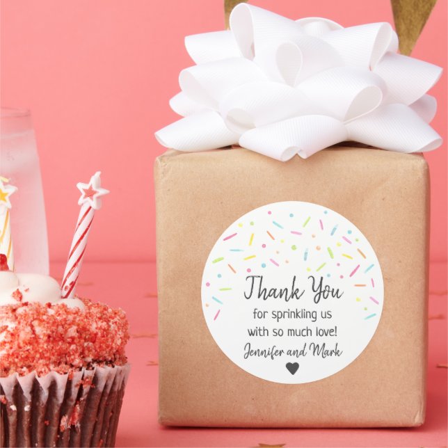 Rainbow Baby Sprinkle Vielen Dank Runder Aufkleber (Party)