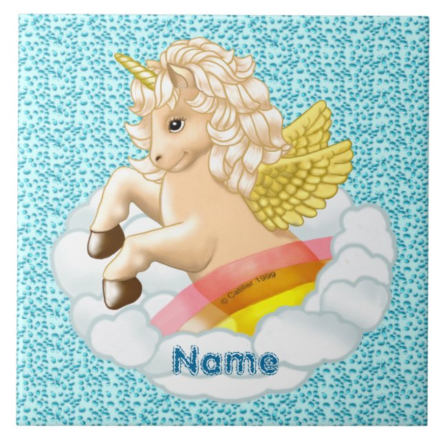 Rainbow Baby Unicorn Fliese (Vorderseite)