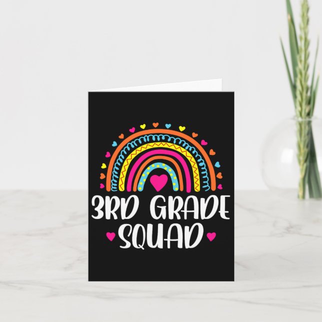 Rainbow Back to School Teacher Kid Karte (Vorderseite)