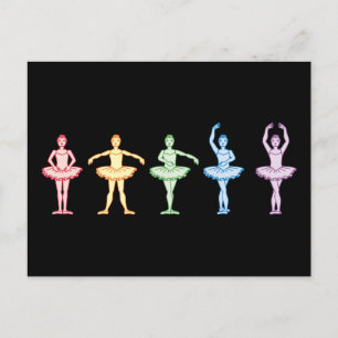 Rainbow Ballerinas Postkarte