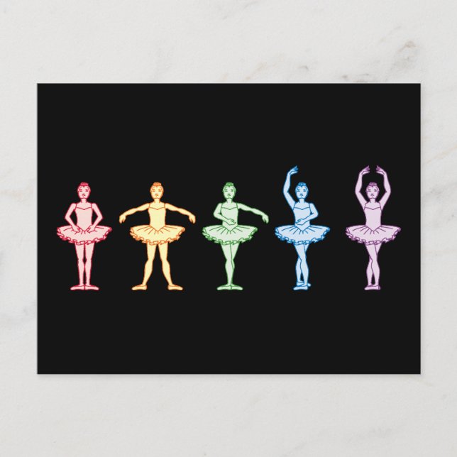 Rainbow Ballerinas Postkarte (Vorderseite)