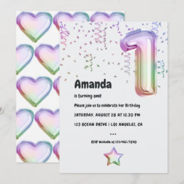 Rainbow Balloon 1. Weihnachten Einladung