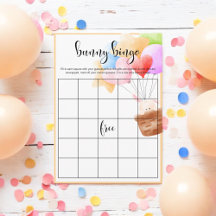 Rainbow Balloon Bunch Bunny Bingo Game