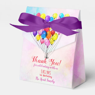 Rainbow BALLOON Girl 1. Geburtstagswolke Pink Dank Geschenkschachtel