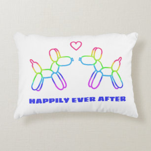 Rainbow Balloon Hunde "Happily Ever After" Kissen