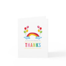 Rainbow & Balloons zum Geburtstag Danke Note Card