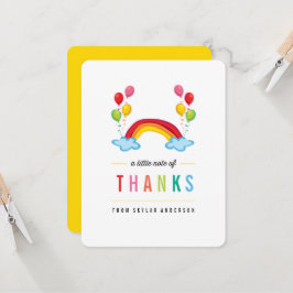 Rainbow & Balloons zum Geburtstag Danke Note Card Einladung