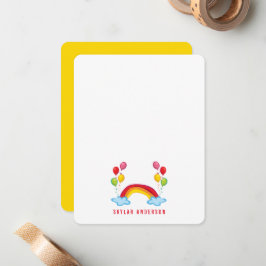 Rainbow & Balloons zum Geburtstag Danke Note Card Mitteilungskarte