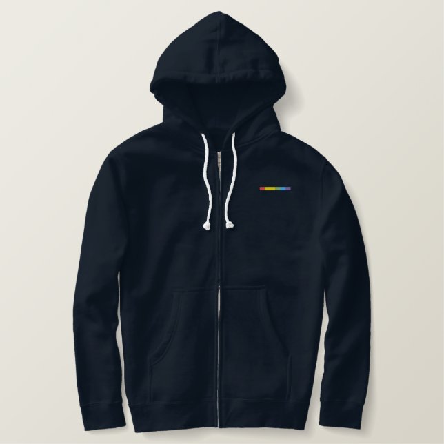 Rainbow Bar flagge LGBTQ Bestickter Hoodie (Design vorne)