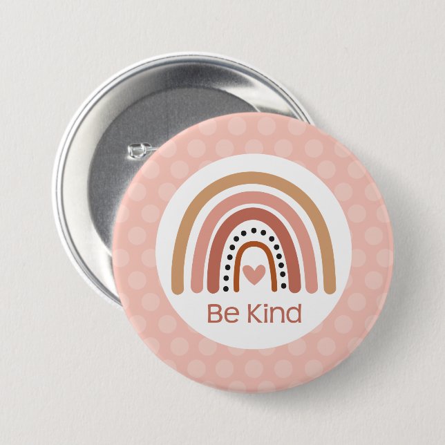 Rainbow Be Kind Boho Button (Vorne & Hinten)