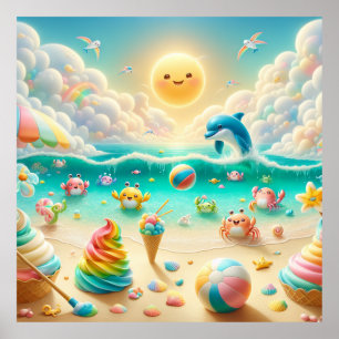 Rainbow Beach Kinderzimmer Poster