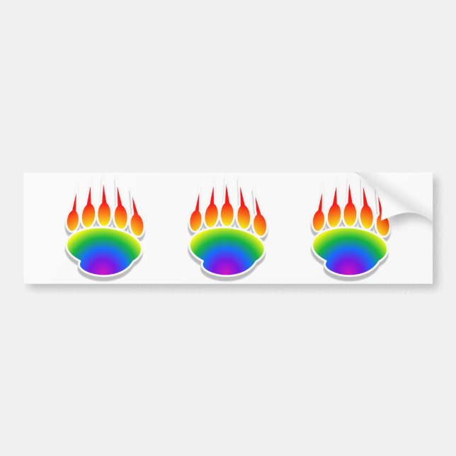 Rainbow Bear Paw Print Autoaufkleber (Vorne)