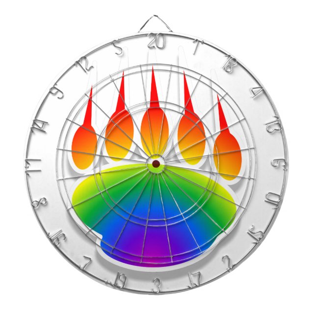 Rainbow Bear Paw Print Dartscheibe (vorne)