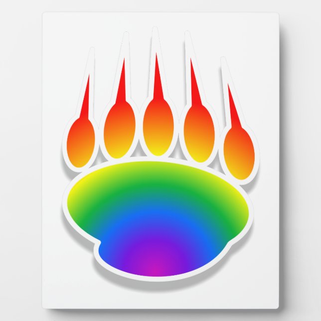 Rainbow Bear Paw Print Fotoplatte (Vorderseite)