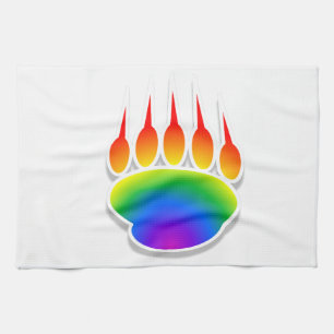 Rainbow Bear Paw Print Handtuch