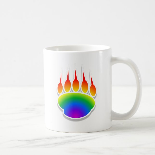 Rainbow Bear Paw Print Kaffeetasse (Rechts)