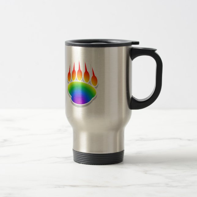 Rainbow Bear Paw Print Reisebecher (Rechts)