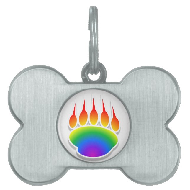 Rainbow Bear Paw Print Tiermarke (Vorderseite)