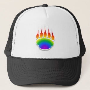 Rainbow Bear Paw Print Truckerkappe