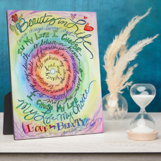 Rainbow Beauty in Life Cancer Gedicht Gift Plaque Fotoplatte