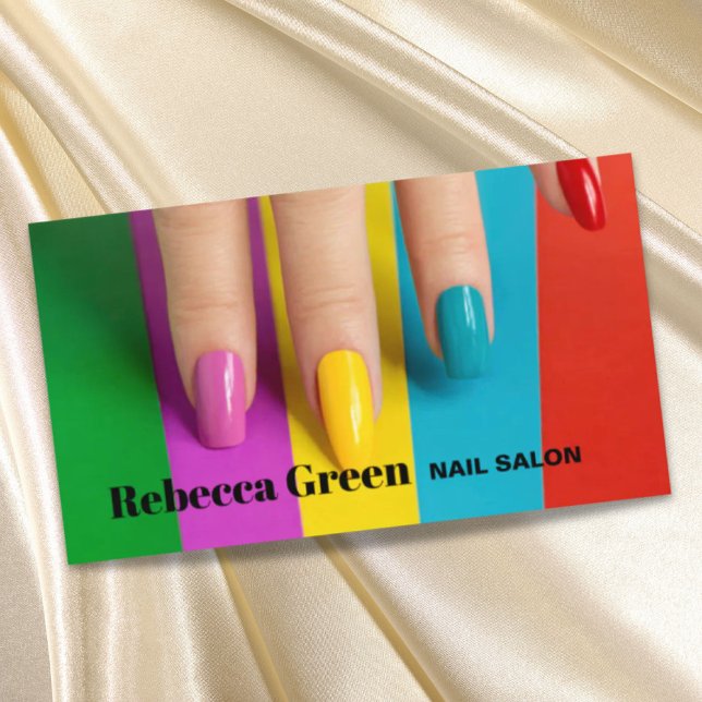 Rainbow Beauty Make-up Manicage Nägel Nagelsalon Visitenkarte (Rainbow beauty makeup manicure nails nail salon business card)