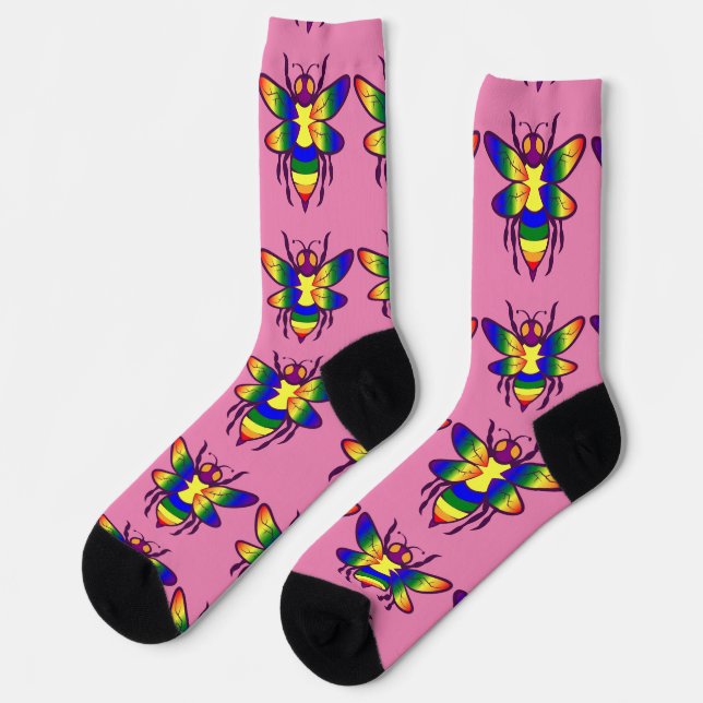 Rainbow Bee Thunder_Cove Socken (Linkes Detail)