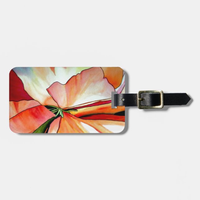 Rainbow Begonia Blume Aquarellkunst Gepäckanhänger (Vorderseite horizontal)