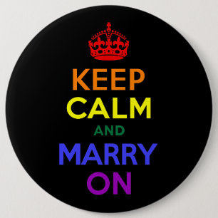 Rainbow Behielt Calm und heiraten weiter Button