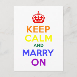 Rainbow Behielt Calm und heiraten weiter Postkarte