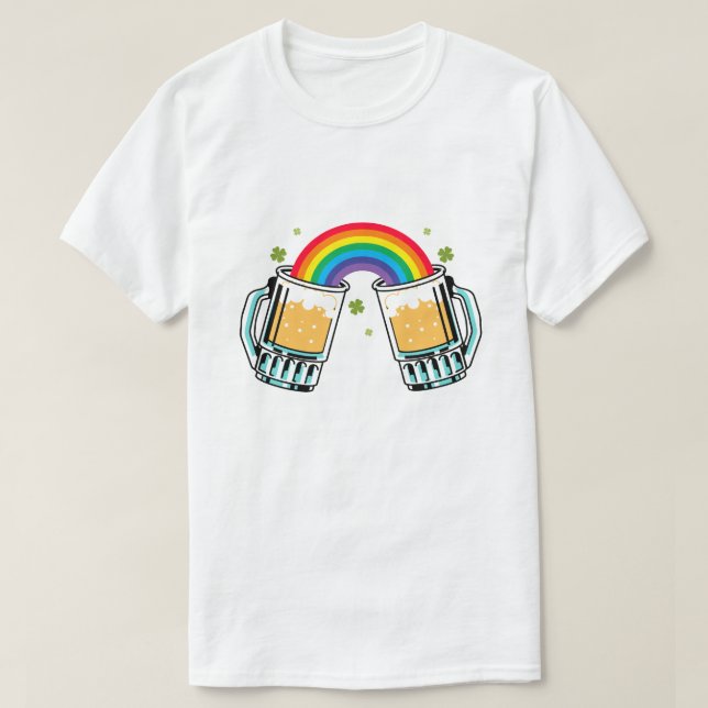 RAINBOW BIER KUNSTBAR FÜGEN IHREN EIGENEN NAMEN/DI T-Shirt (Design vorne)