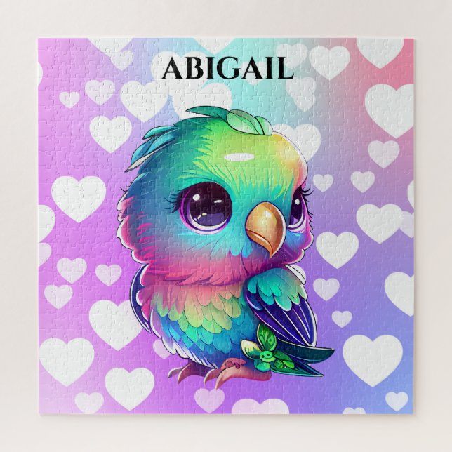Rainbow Bird & Hearts (Vertikal)