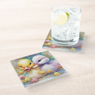 Rainbow Birds Duck 4 Glasuntersetzer
