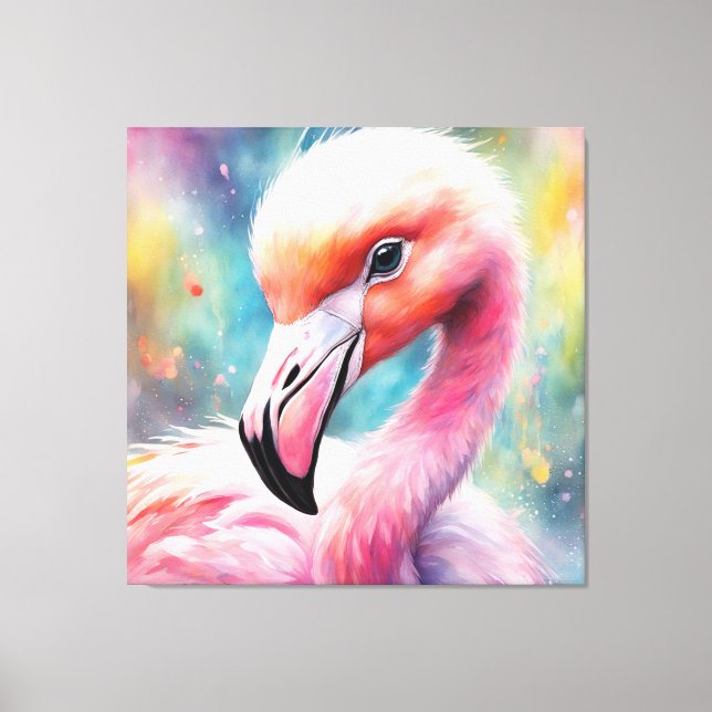 Rainbow Birds Flamingo 2 Leinwanddruck (Vorderseite)