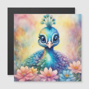 Rainbow Birds Peacock 1 Magnetkarte