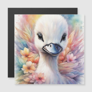 Rainbow Birds Swan 2 Magnetkarte