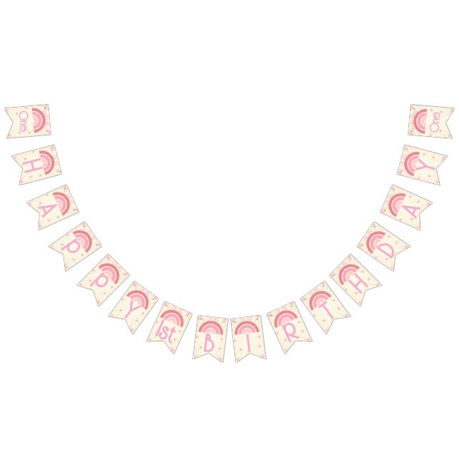 Rainbow Birthday Bunting Banner (Alle)