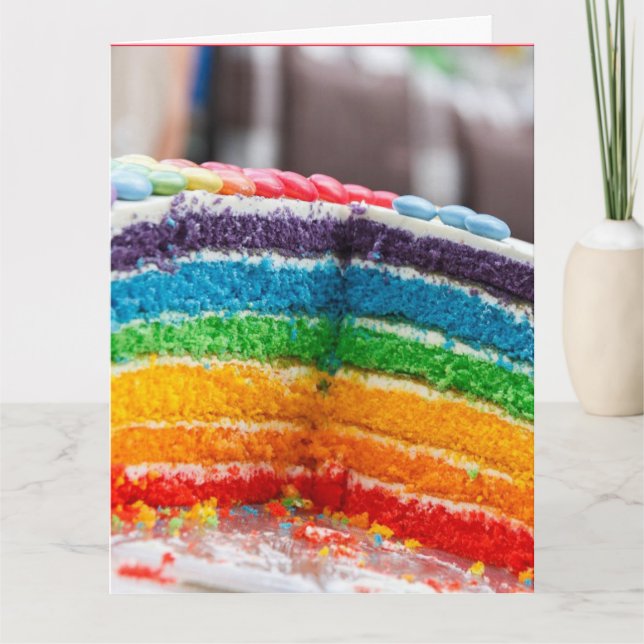 RAINBOW BIRTHDAY CAKE GIANT GREETING CARDS KARTE (Vorderseite)