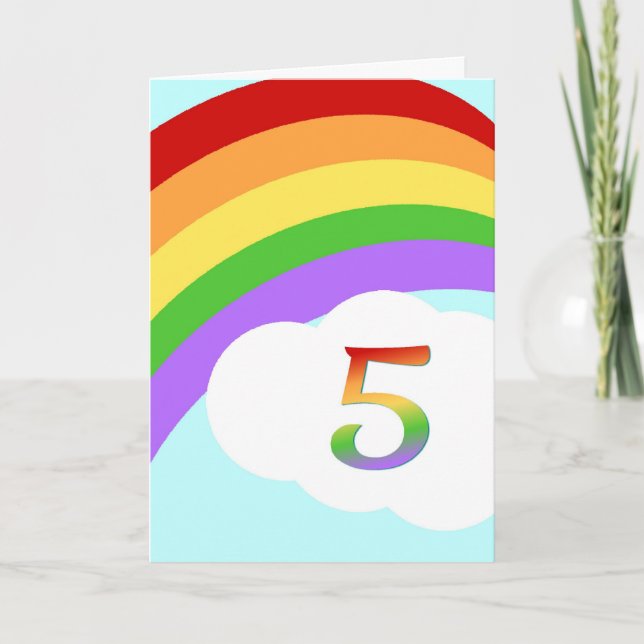Rainbow Birthday Card für 5 Jahre alt Karte (Vorderseite)