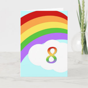 Rainbow Birthday Card für 8 Jahre Karte