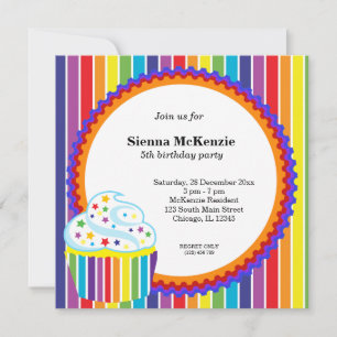 Rainbow Birthday Einladung