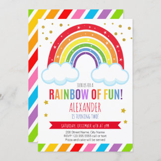 Rainbow Birthday Einladung