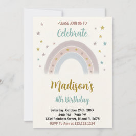 Rainbow Birthday Einladung
