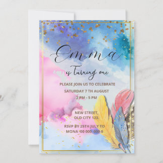 Rainbow Birthday Einladung