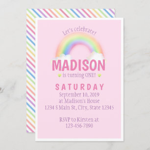 Rainbow Birthday Einladung