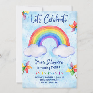 Rainbow Birthday Einladung