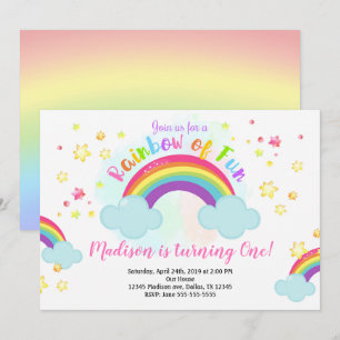 Rainbow Birthday Einladung, Regenbogen des Fun Inv Einladung