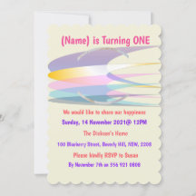 Rainbow Birthday Invitation Card